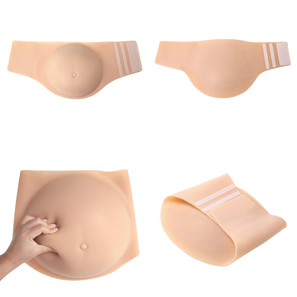 IVITA 100% Silicone Fake Pregnancy Belly Realistic Pregnant Tummy  for Performance Photography Crossdresser Shemale Cosplay
