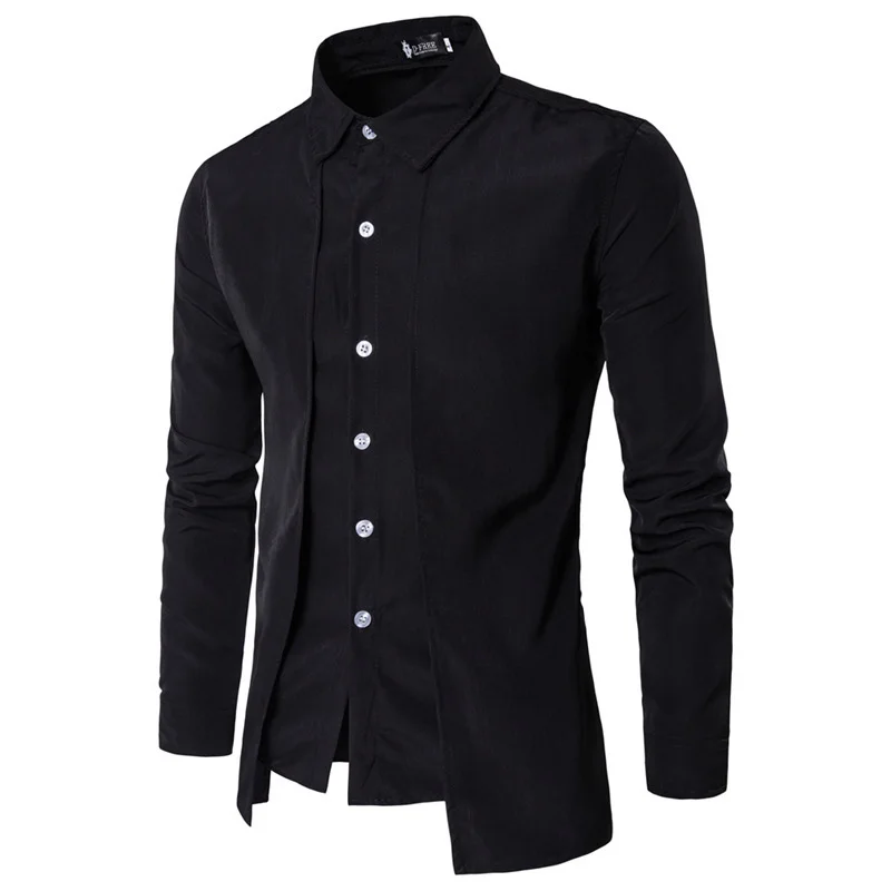 Fake Two Piece Shirt For Men 2022 New Arrival Spring Autumn Male Shirt Top Formal Wear Fashion Korean Style Hot Sale S29