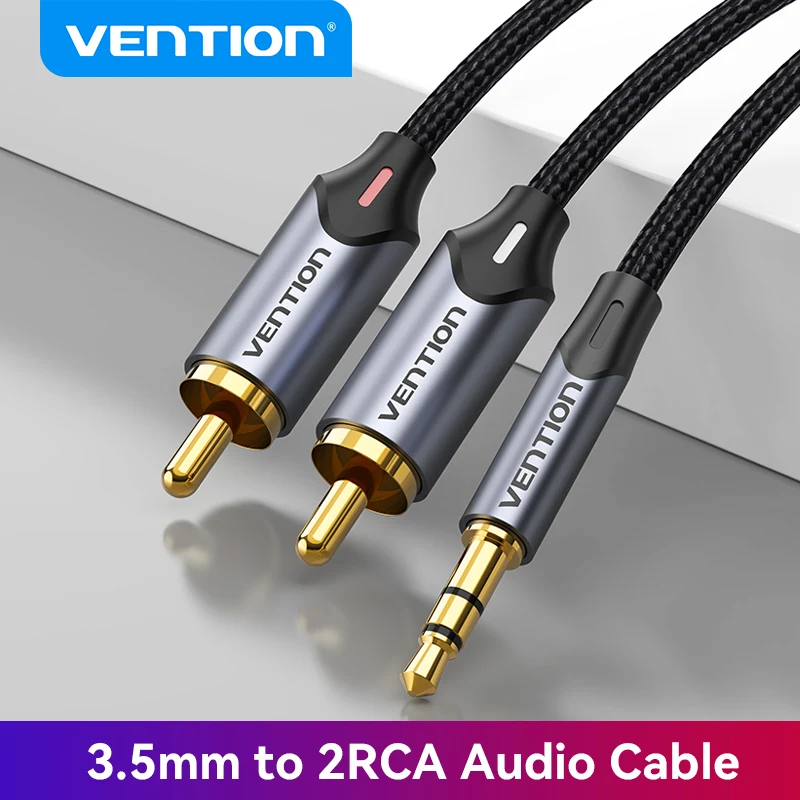 Vention كابل RCA 3.5 مللي متر إلى 2RCA الفاصل RCA جاك 3.5 كابل RCA كابل الصوت للهواتف الذكية مكبر للصوت المسرح المنزلي كابل مساعد RCA