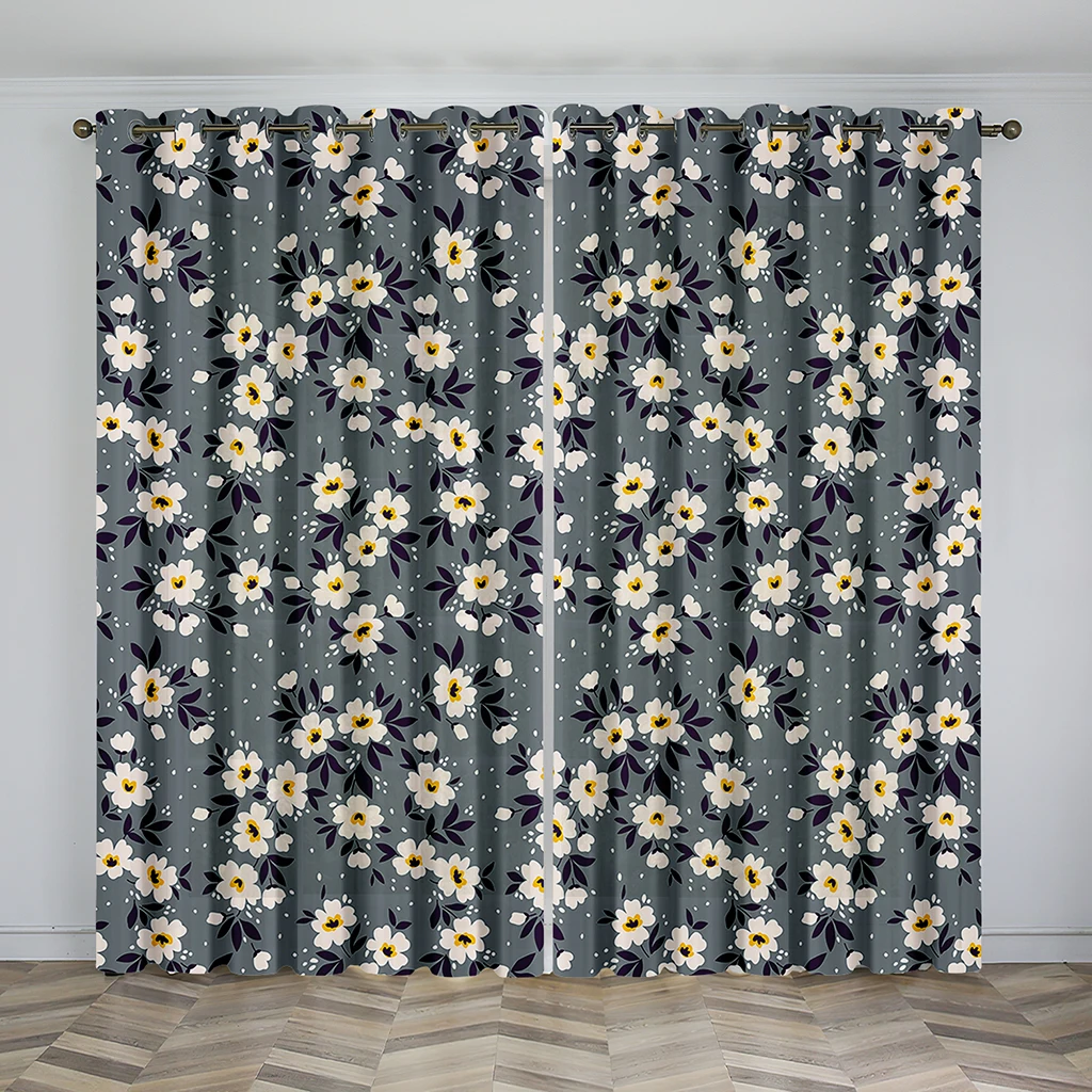 

Girls Like The Flower Pattern Sunshade Curtains Living Room Bedroom Home Decoration Thin Curtains 2 Panels