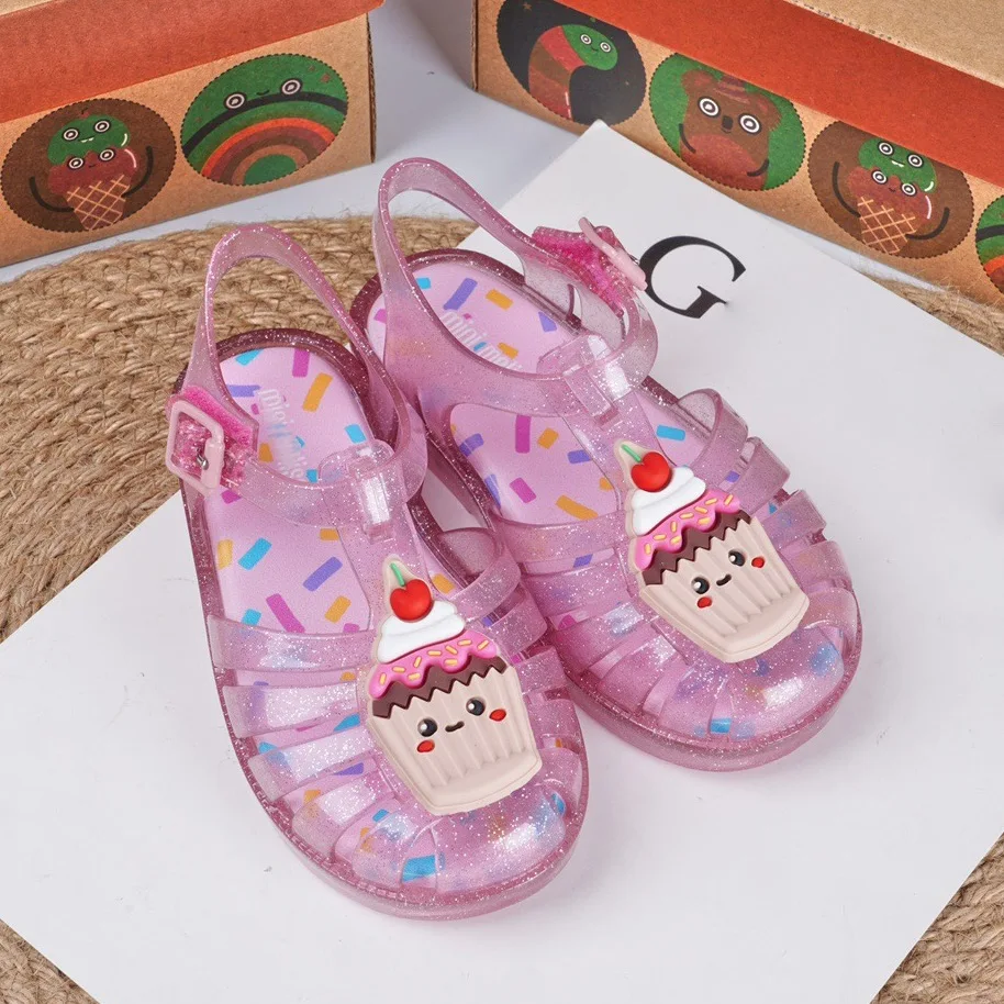 

2023 Оригинальные сандалии-желе Mini Melissa Ultragirl IX для девочек, детские сандалии с бантом, детская пляжная обувь, нескользящая обувь Melissa для малышей