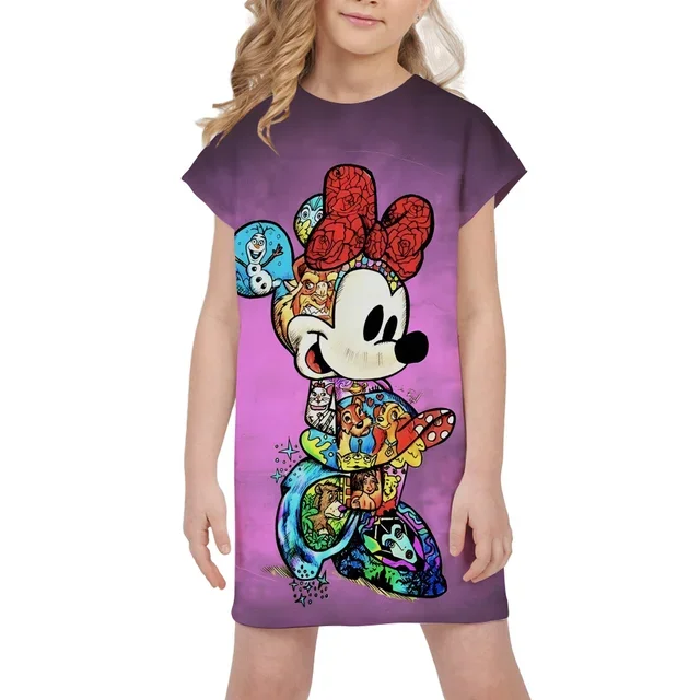 Детское летнее платье MINISO с 3D принтом Минни Маус