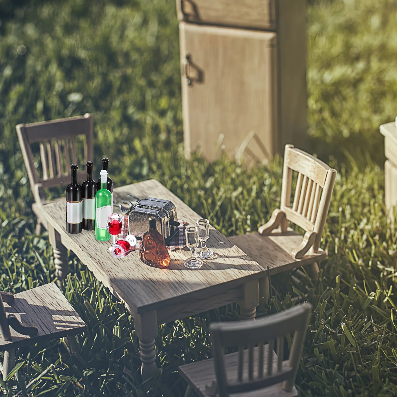 18 шт./компл. наборы мини-игрушек стеклянные бутылочные очки для девочек