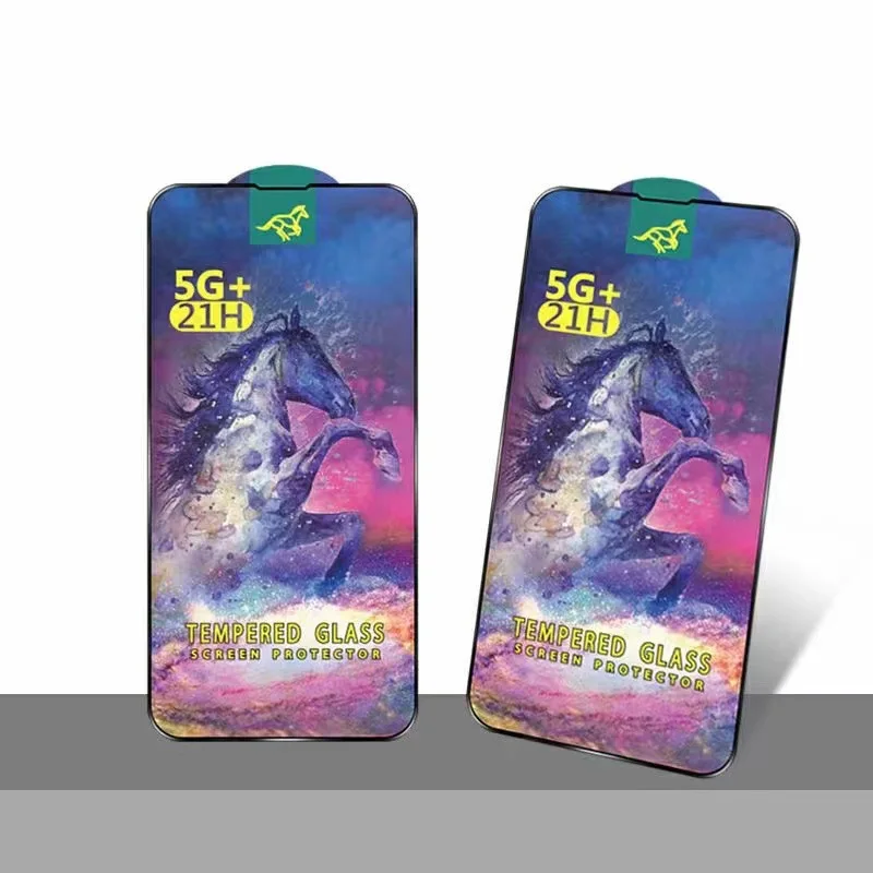 25Pcs 21H Full Glue Tempered Glass for iPhone 14 13 12 11 Pro XS Max 13 Mini X XR 6s 7 8 plus SWIFT HORSE Screen Protector