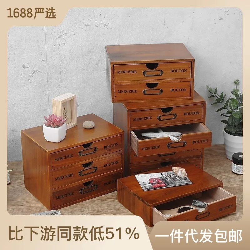 

Офисный настольный шкаф для хранения, деревянная коробка, ящик Zakka, коробка для хранения косметики