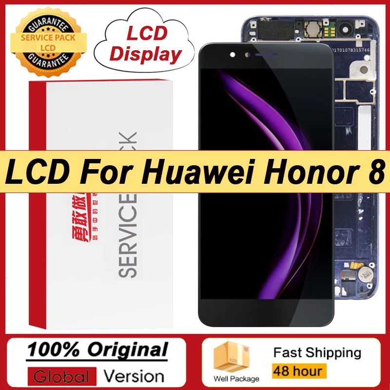 100% Оригинальный 5 2 ''ЖК-дисплей с рамкой для Huawei Honor 8 дисплей сенсорный экран