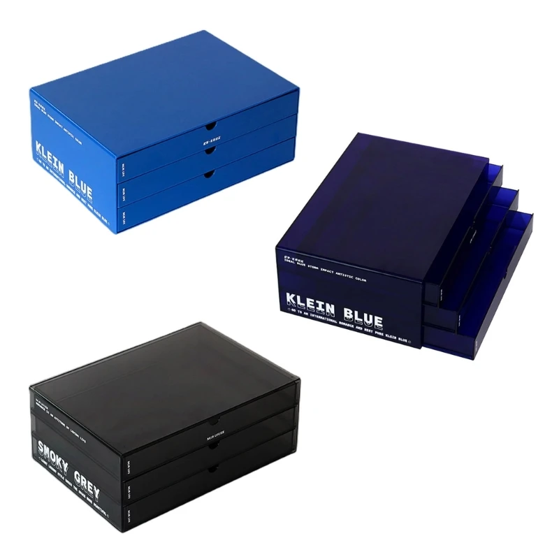 

OFBK Desk Storage Box with 3 Drawers,Plastic Makeup Organizer,Desktop Organizer