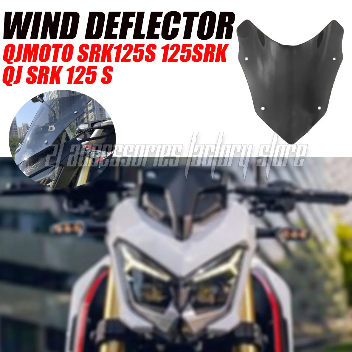 Фото Подходит для QJMOTOR SRK125S 125 SRK QJ SRK 125 S, аксессуары для мотоциклов, лобовое стекло, двойной пузырьковый обтекатель лобового стекла №1