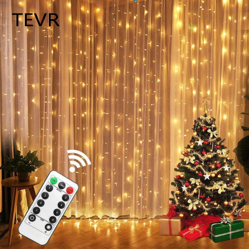 

3M LED Fairy Lights Garland Led Festoon Curtain Lamp Remote Control USB Curtains String Lights Christmas Decoration for Home