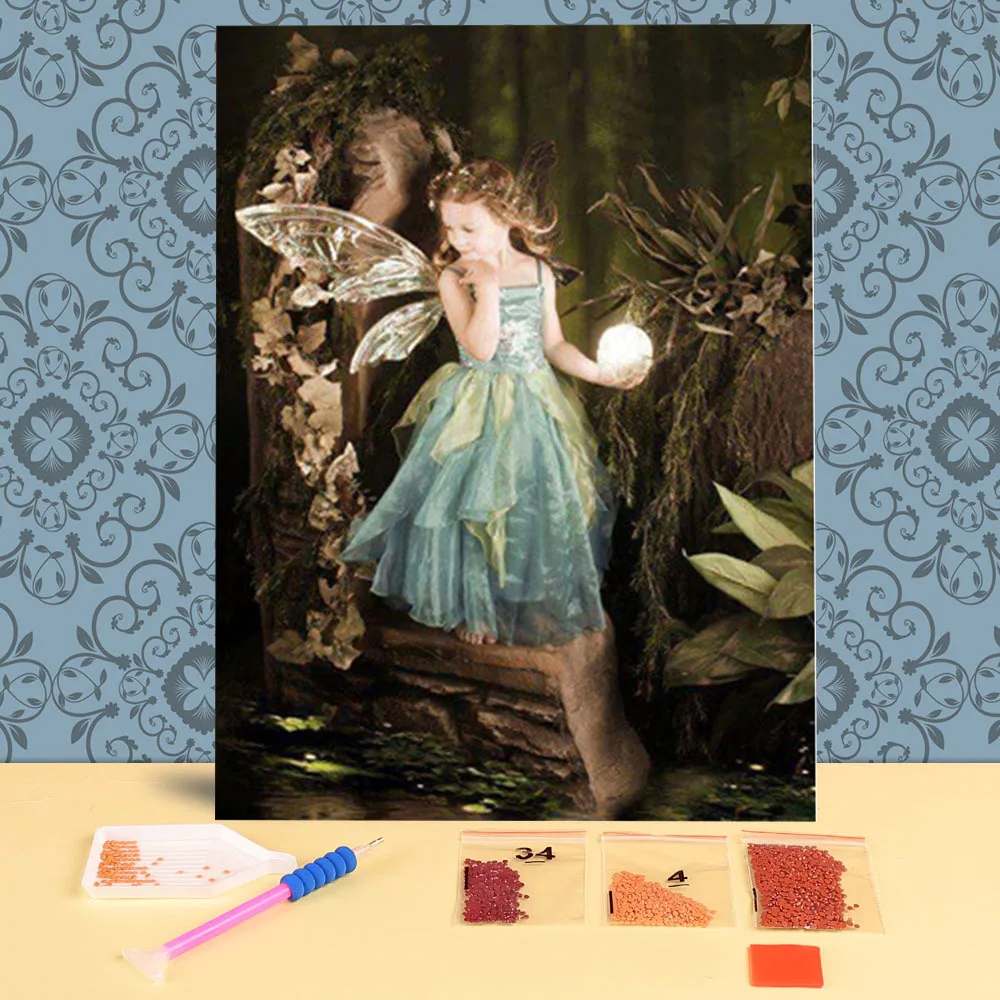 

Набор для алмазной вышивки «сделай сам», милая сказочная 3d-мозаика с крылышками, набор для рисования, рождественский подарок