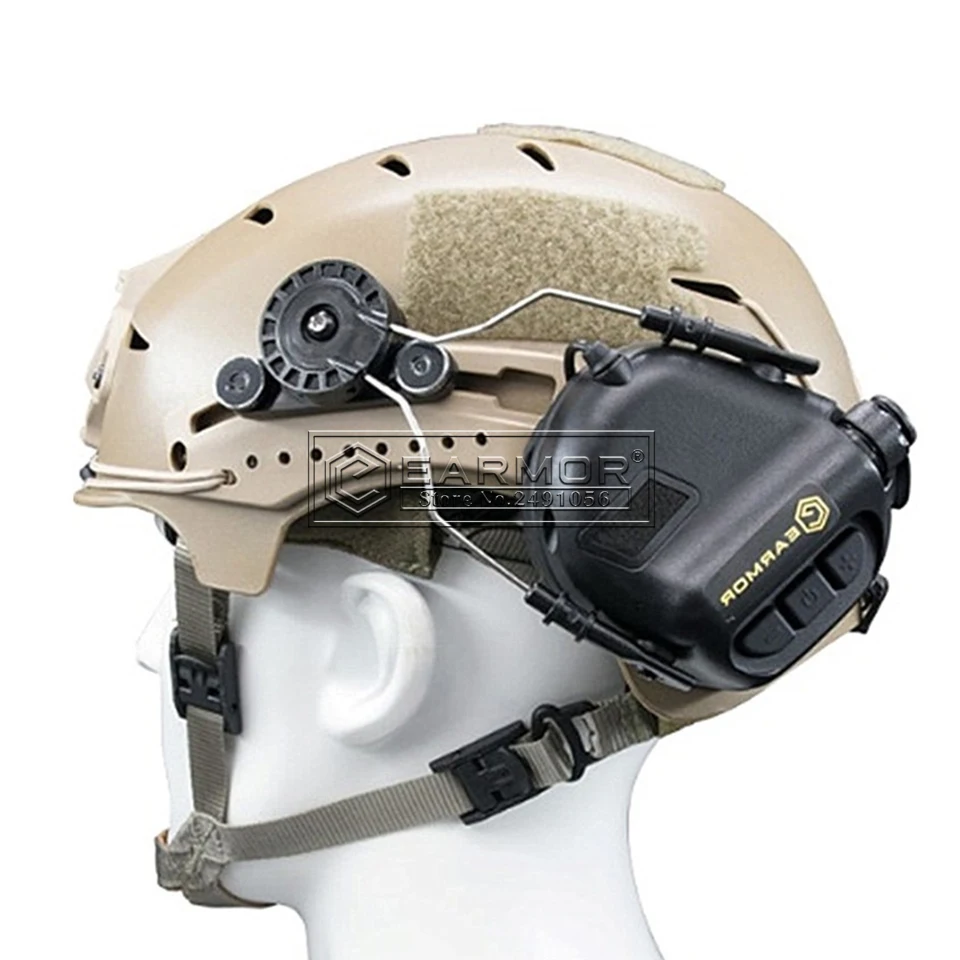 EARMOR EX Adapter Tactical Headset Noise Canceling Hearing Protection Headphone for Wendy EX Helmet Rail Military Headphone