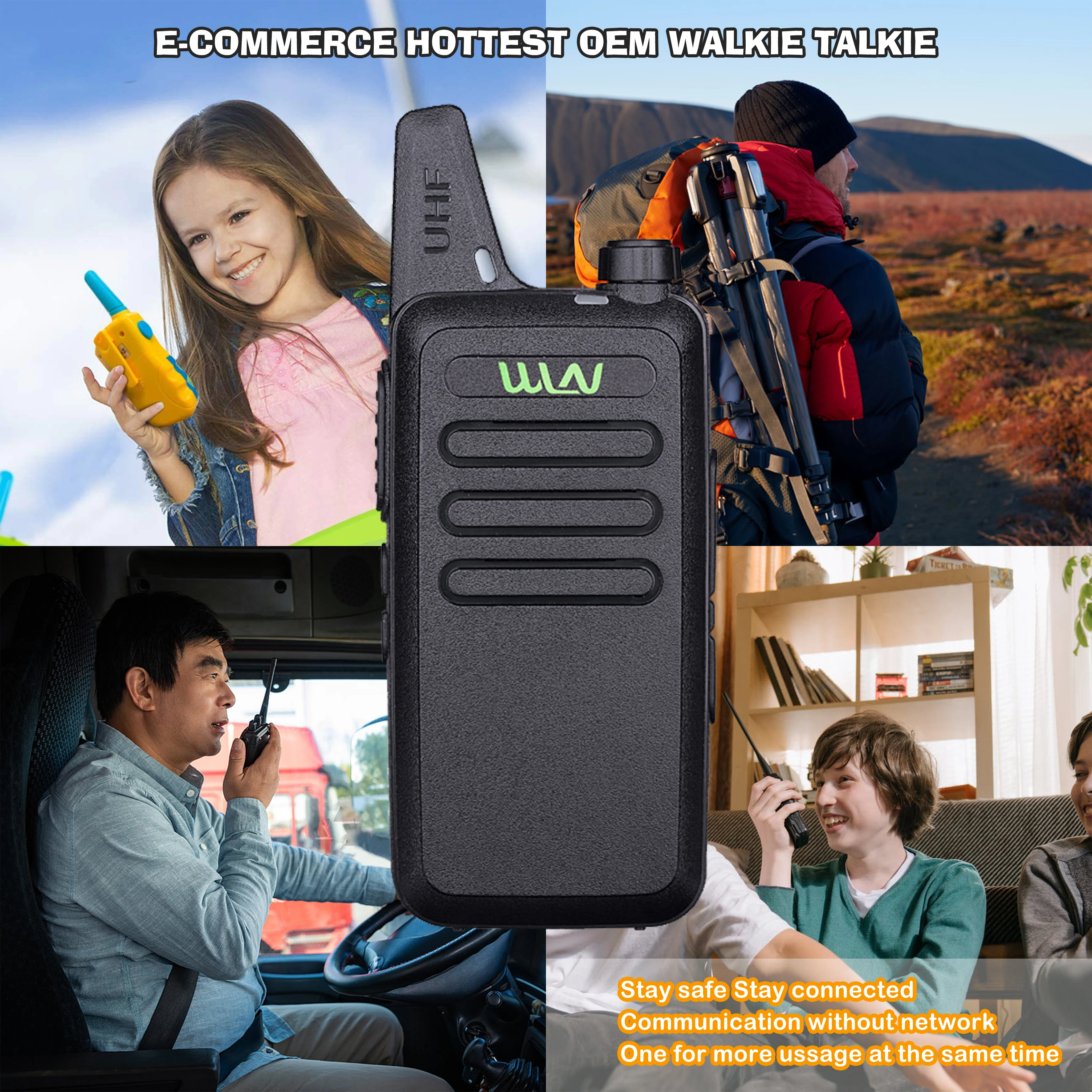 WLN KD C1 mini walkie talkie professional 1 or 2 UHF 400-470mHz supporting 16-channel Ham CB radio walkie talkie long range