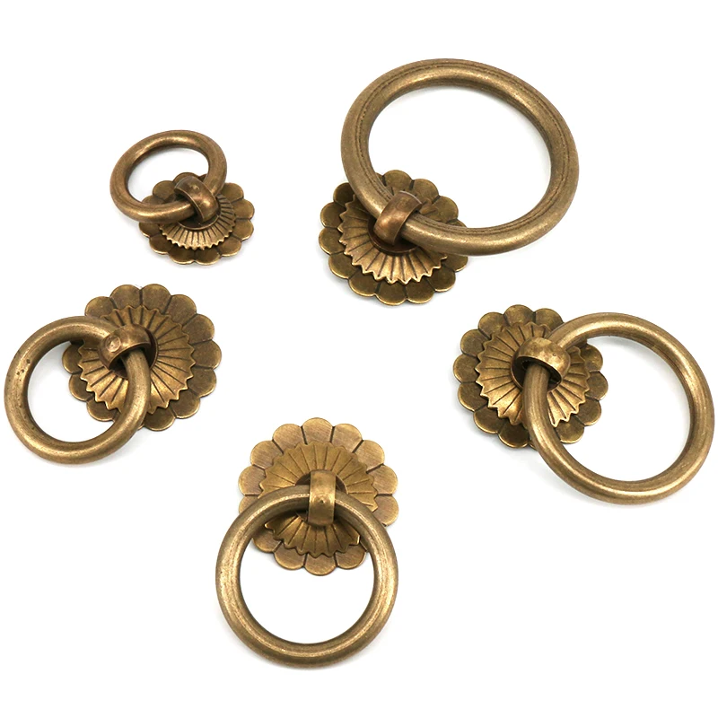 Антикварное кольцо для шкафа латунные ручки фурнитура ящика комода с монтажными