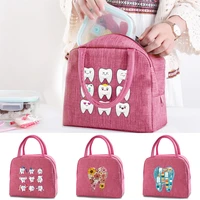 teeth print lunch bags new thermal insulated lunch box bag cooler handbags bento pouch dinner container school food storage bags