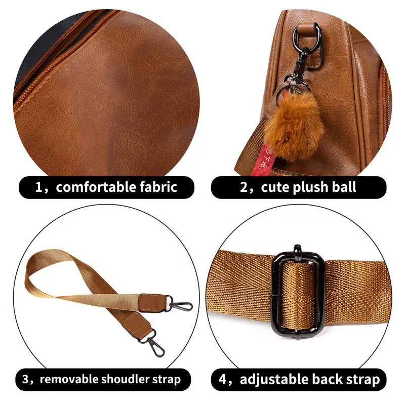 Women's Leather Backpack Anti-theft Backpack Purse Lightweight Travel Casual Shoulder Bag Brown