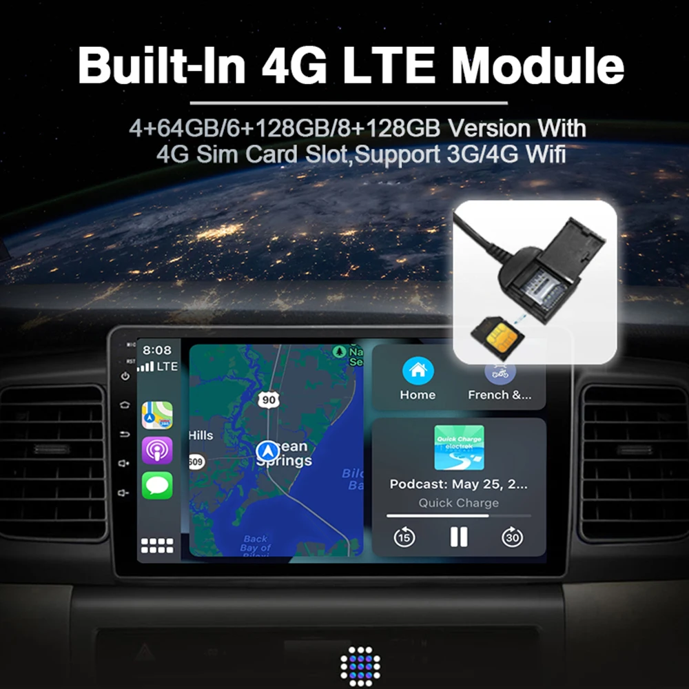 Carplay 4G+Wifi Android 11 Car Multimedia Player For Benz W211 W463 W219 W209 2004-2011 Navigation GPS Radio Stereo 2 Din Audio |