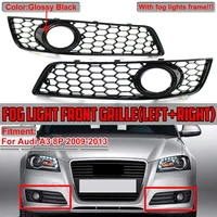 a pair car front bumper fog light lamp honeycomb grille cover honeycomb mesh grill for audi a3 8p 2009 2010 2011 2012 2013