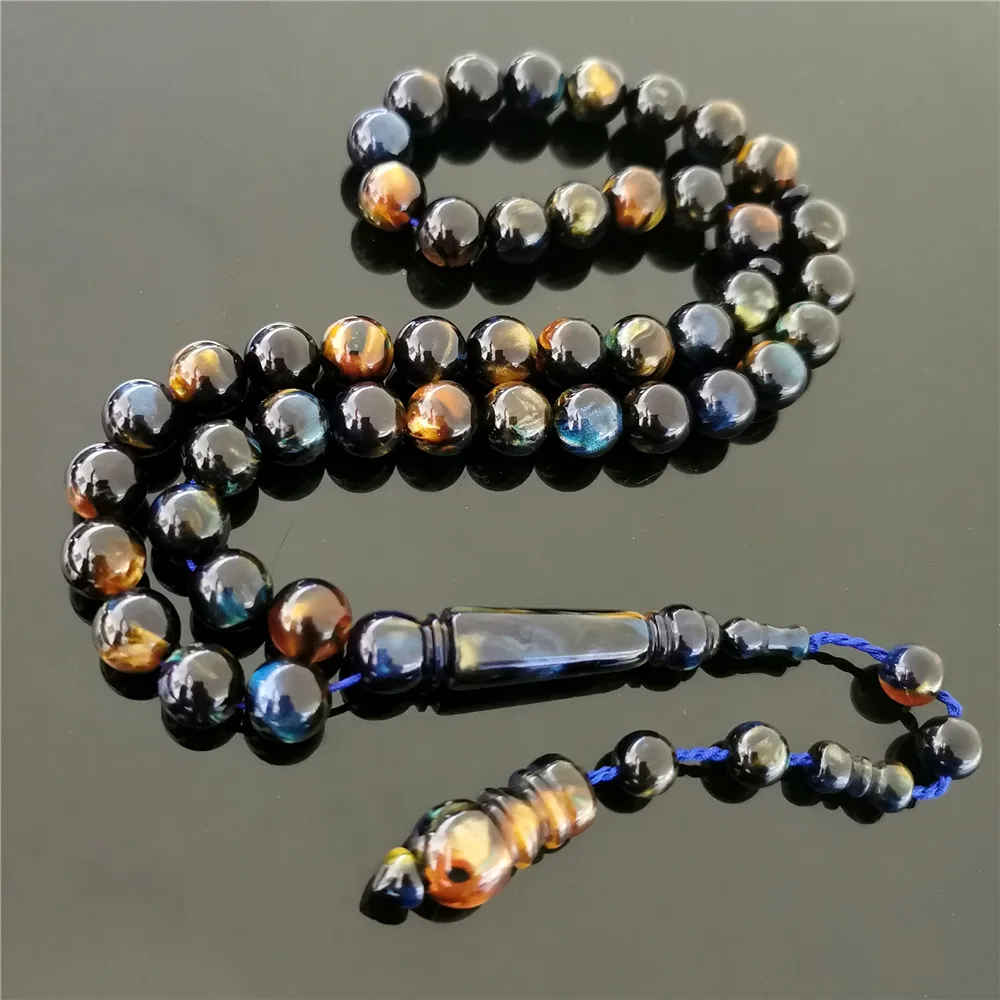 

Islamic Prayer Beads misbaha tasbih multi color resin amber Muslim Tesbih Subha 10mm 45PCS rosary sale