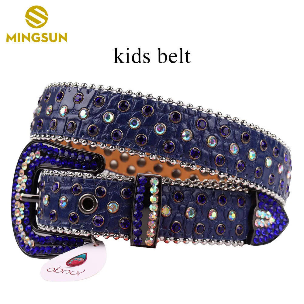 Kids Rhinestone Belts Fashion Baby Boy Girl Diamond Studded Belt Vintage Alloy Buckle Children's Belt Waist Accessories Ceinture