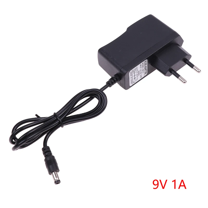 

AC DC 9V 1A 1000ma Power Adapter Supply EU Plug Reverse Polarity Charger Adaptor AC 100V-240V Converter Negative Inside Switch