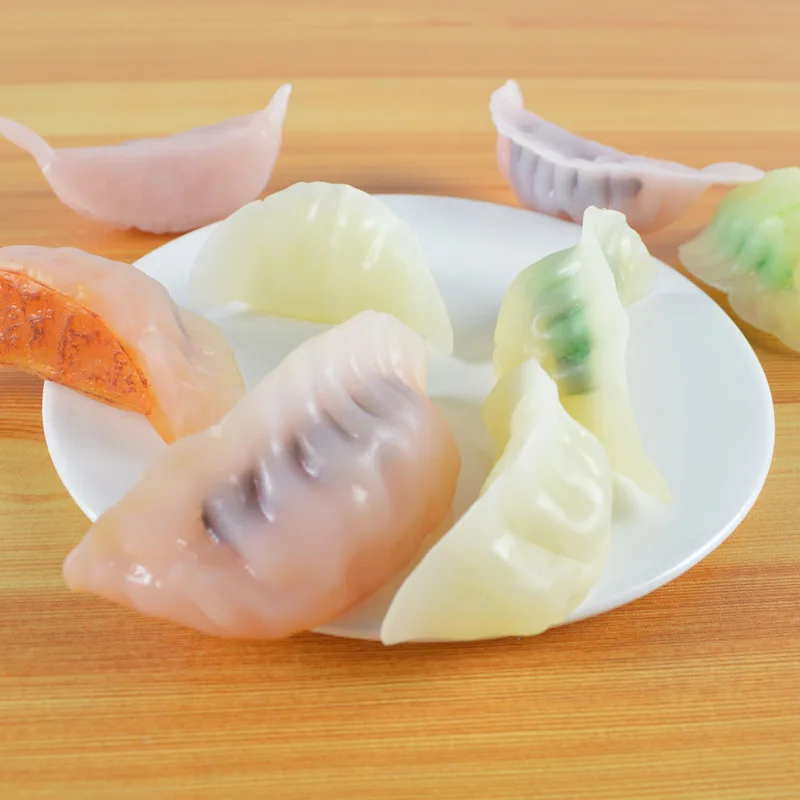 

PVC Simulation Dumplings Food Model Props Fried Dumpling Photographic Prop Table Ornaments Artificial Home Decoration