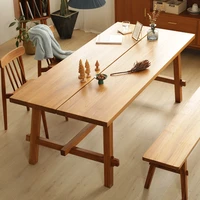 all solid wood long table japanese style yujifeng dining table log big board table workbench household creative dining table