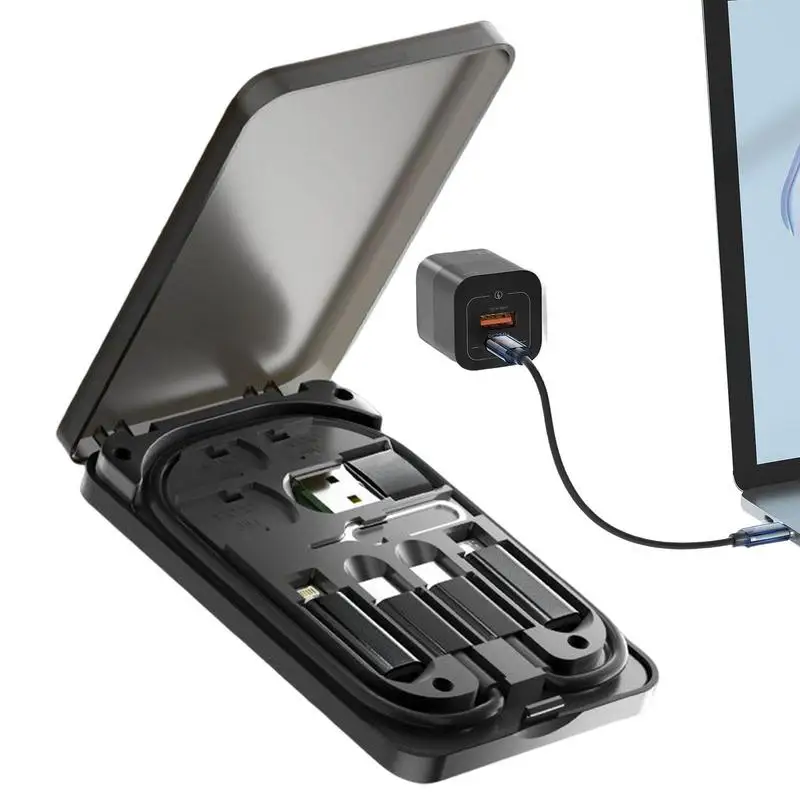 

Для IPh Type C набор кабелей для передачи данных коробка для хранения 3A Быстрая зарядка многофункциональный кабель для передачи данных Стандар...