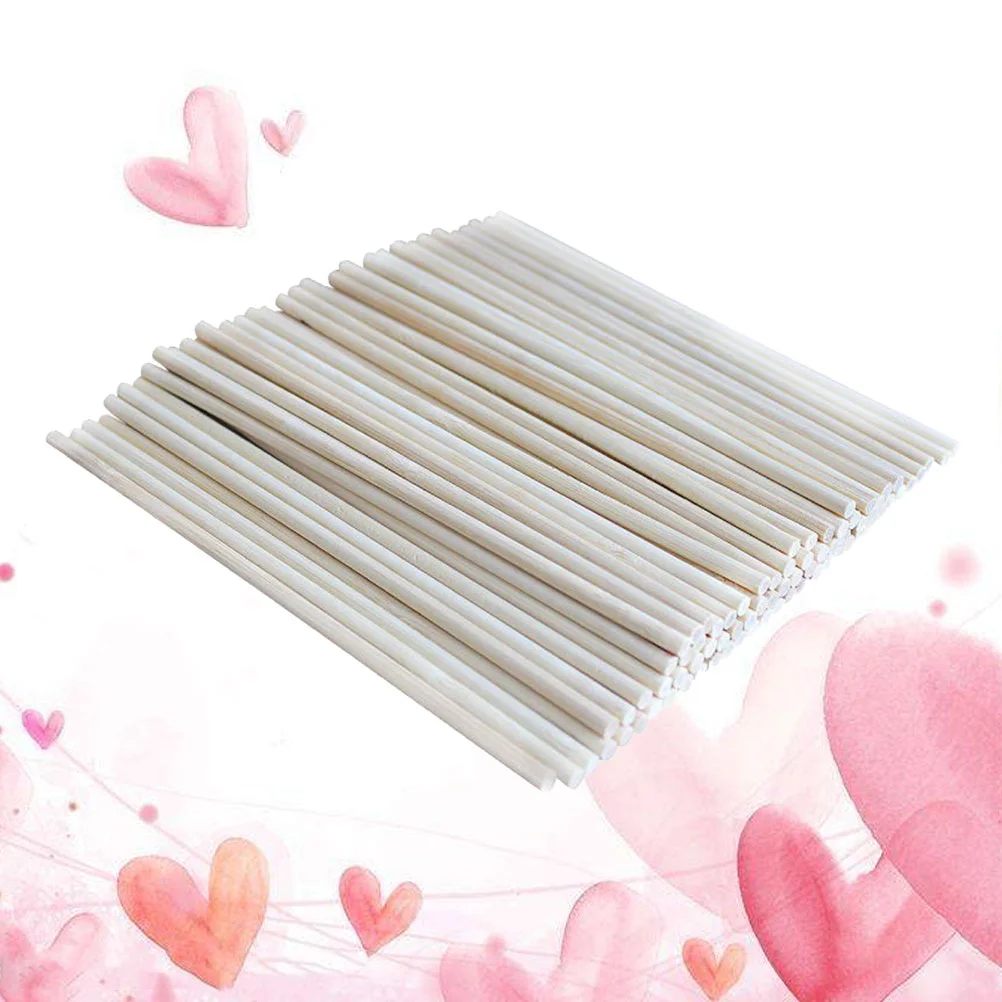 

100pcs Dowel Rods Sticks Lollipop Sticks Math Manipulatives Sticks Popsicle Sticks for Craft Wooden Dowel Rod