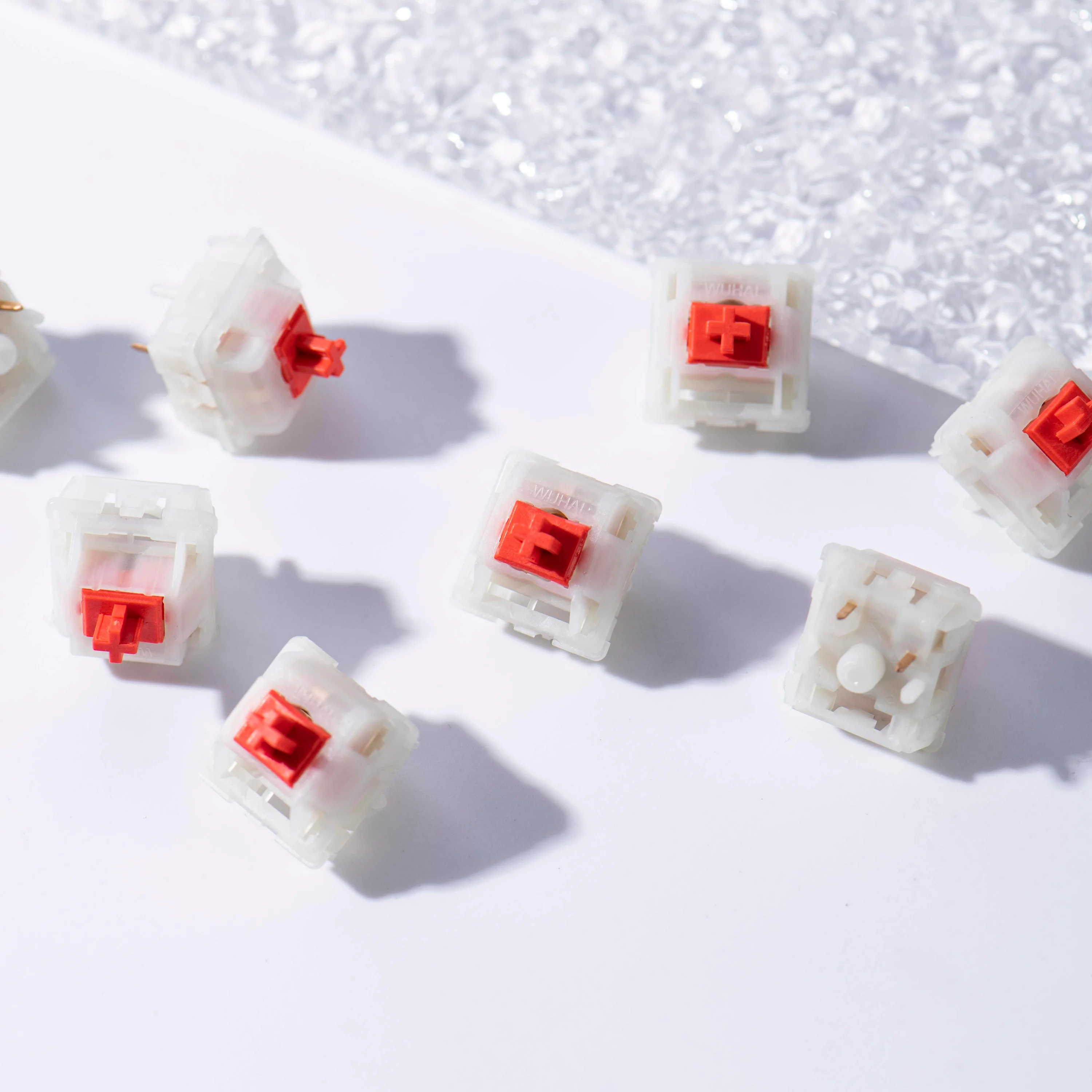 Линейный переключатель Wanshan Red Sandy с гранулированным POM-стержнем, плоским основанием, уникальной песочной текстурой, 5 весов от 32 г до 55 г, смазанные сухие версии WINGTREE (art.: 3920db453f233) - 3920db453f233