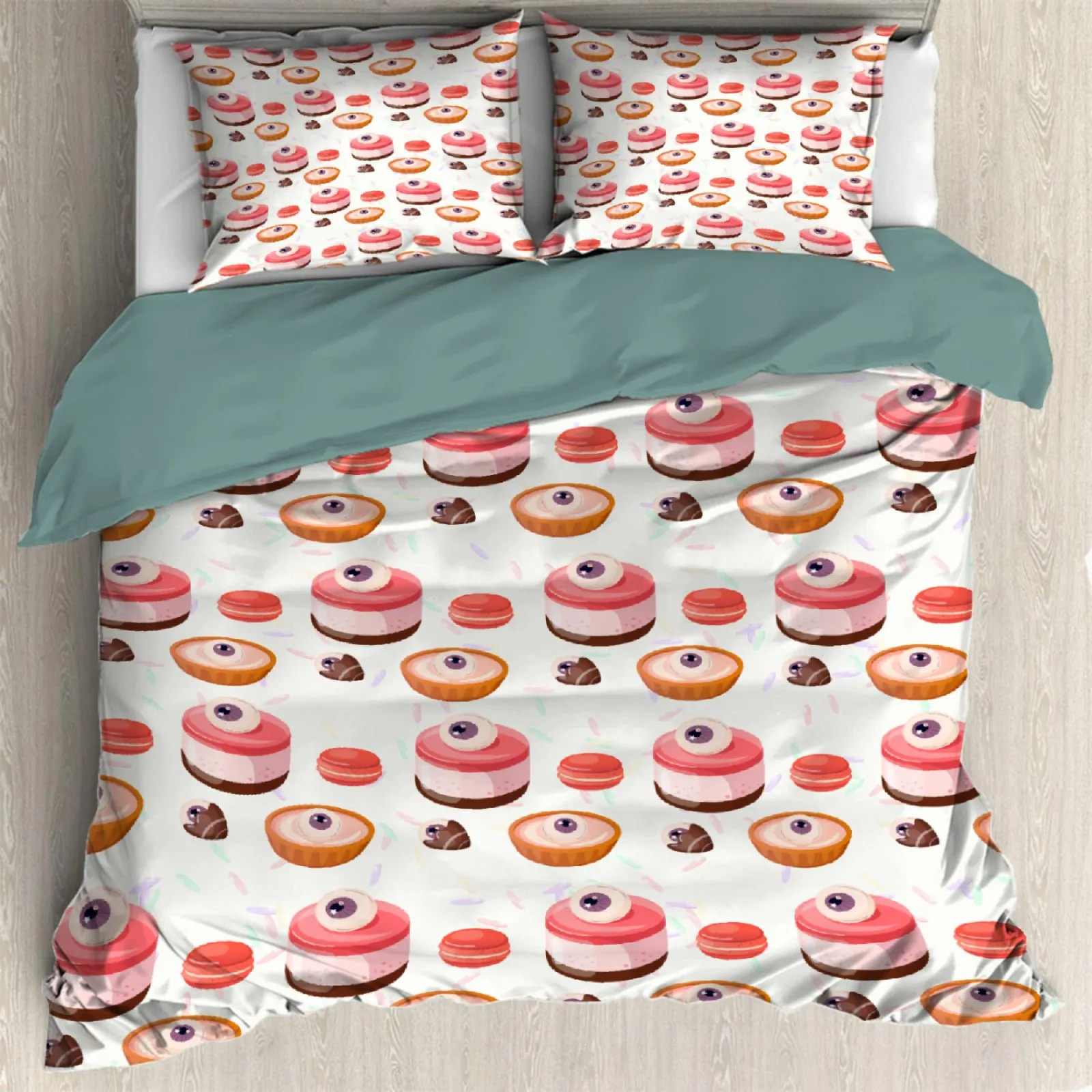 

Funny Cake And Eyeball Print Duvet Cover Set Single Double Queen Size Bedding Sets Soft Home Textiles Quilt Covers Bedclothes