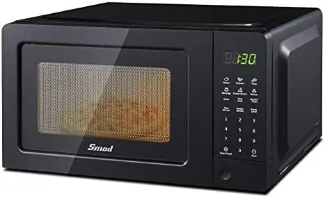 

Small Microwave Oven 0.7 Cu.Ft, Mini Microwave Oven with 9.6'' Removable Turntable, 6 Auto Preset Menus, Child Lock, Eas
