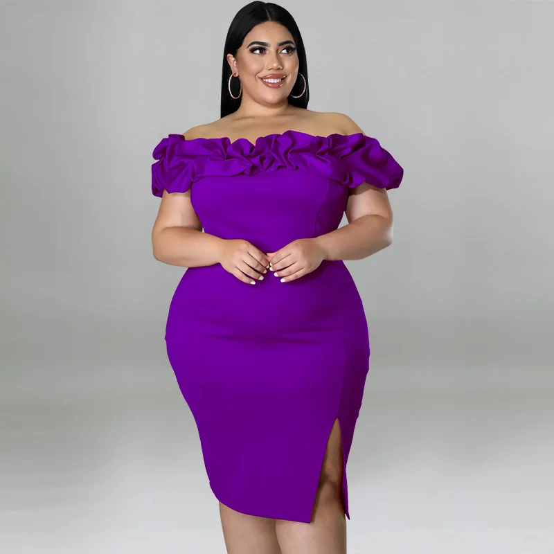 2023 Spring Women Dress Ruffle Off Shoulder Fashion Elegant Cloth Female Casual Luxury Gown Plus Size Evening Party New In Dress