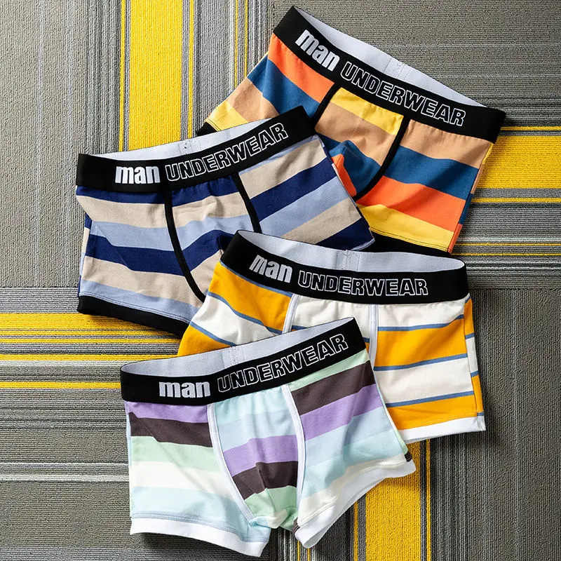 Самые продаваемые спортивные боксеры шорты мужские трусы полосатые хлопковое