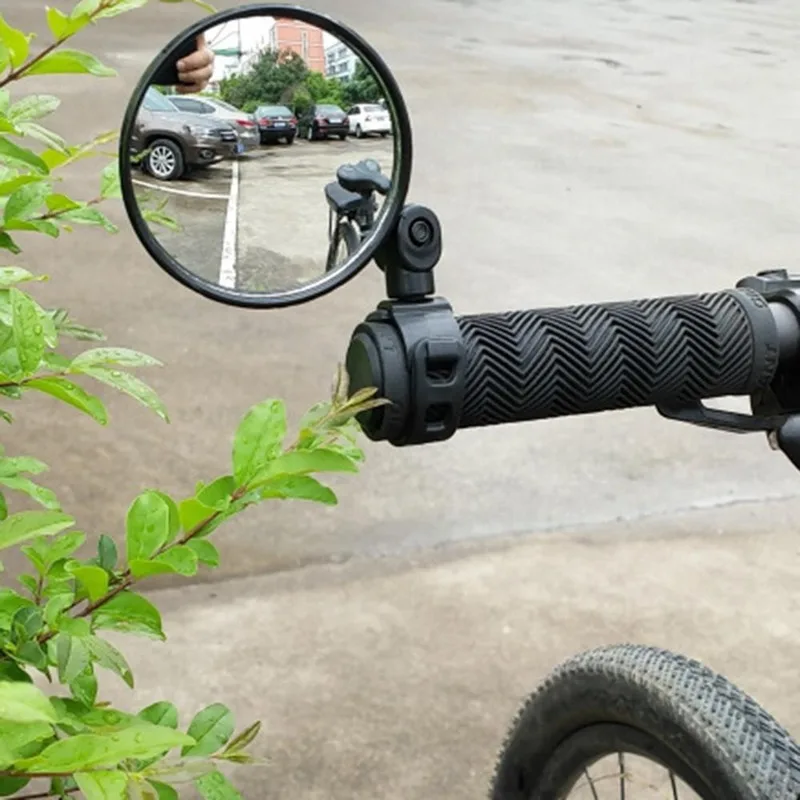 Фото Зеркала заднего вида на руль велосипеда Велоспорт заднего вида MTB Велосипед Силиконовая ручка Зеркало заднего вида Широкоугольное выпуклое зеркало №1