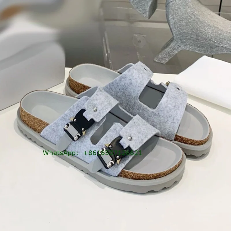 Round Toe Flat Bottom Slip-On Sandals Women'S Muller Slippers Thick-Soled Niche Fashion All-Match Casual Beach Sandals