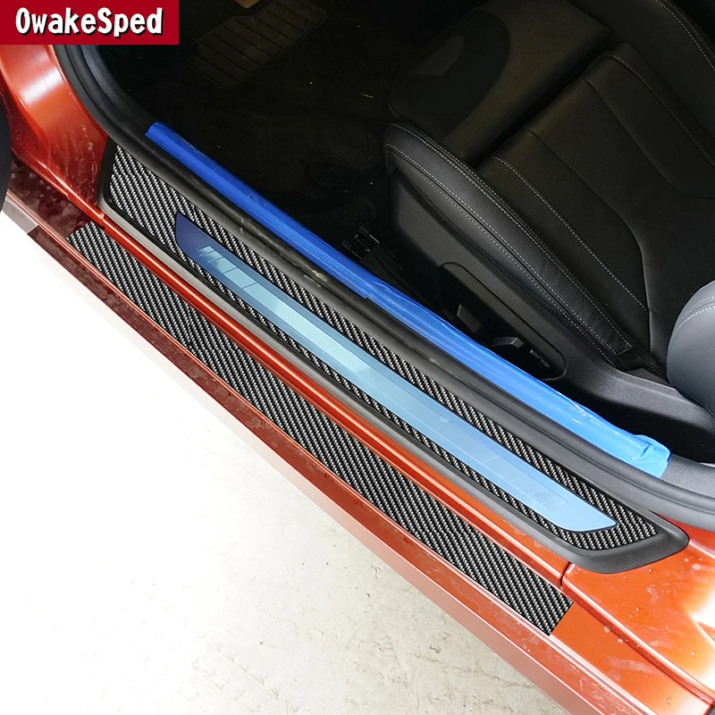 

Carbon Fiber Car Door Sill Scuff Plates Welcome Pedal Threshold Bar Cover Trim Strip For BMW Z4 G28 2019-22 Exterior Accessories
