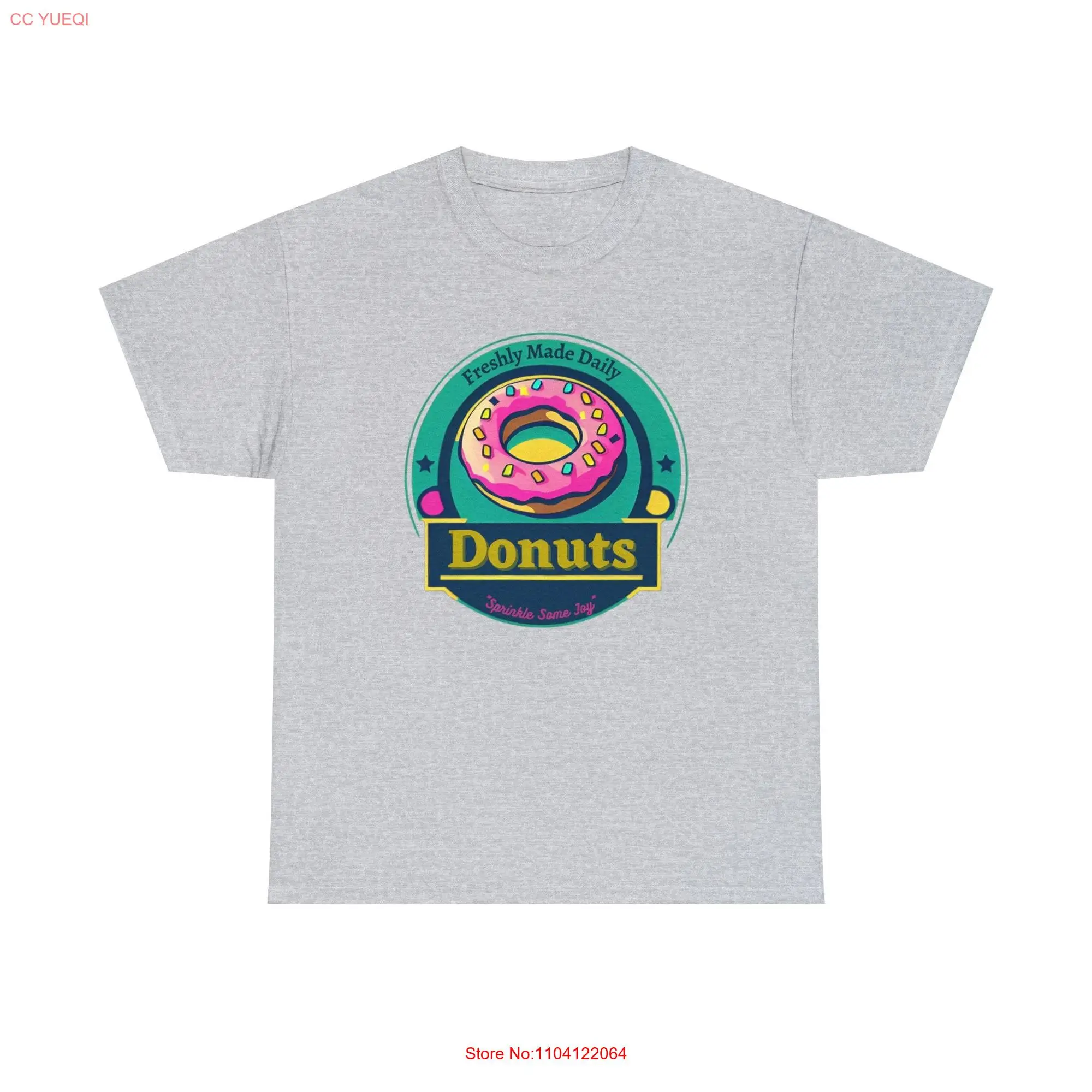 Хлопковая футболка с длинным или коротким рукавом логотипом пончика магазина