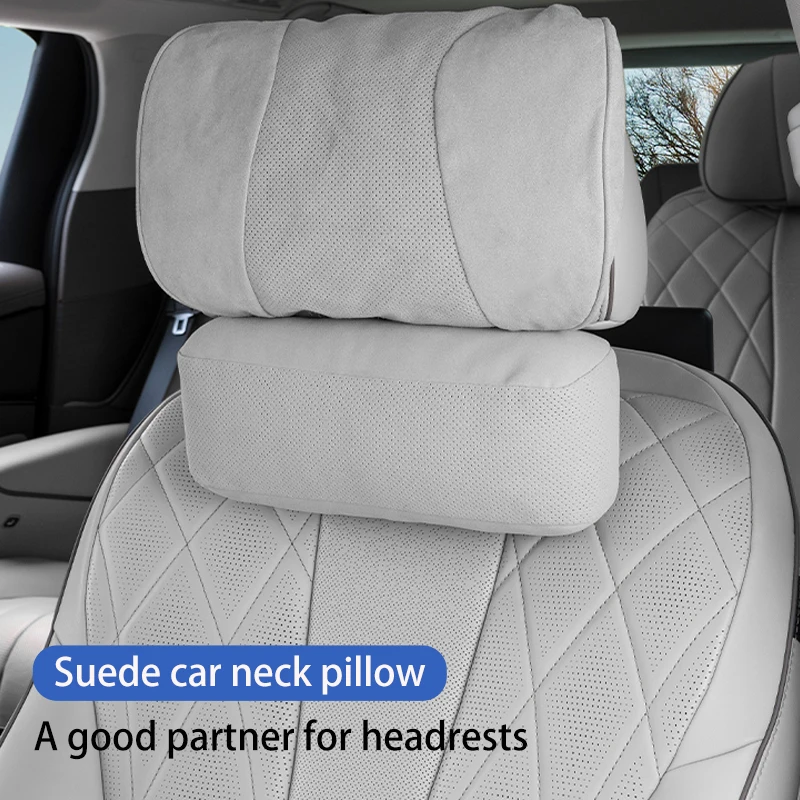 

Car Neck Pillow Headrest partner Suede neck protection Relieve neck fatigue pillow Car seat accessories