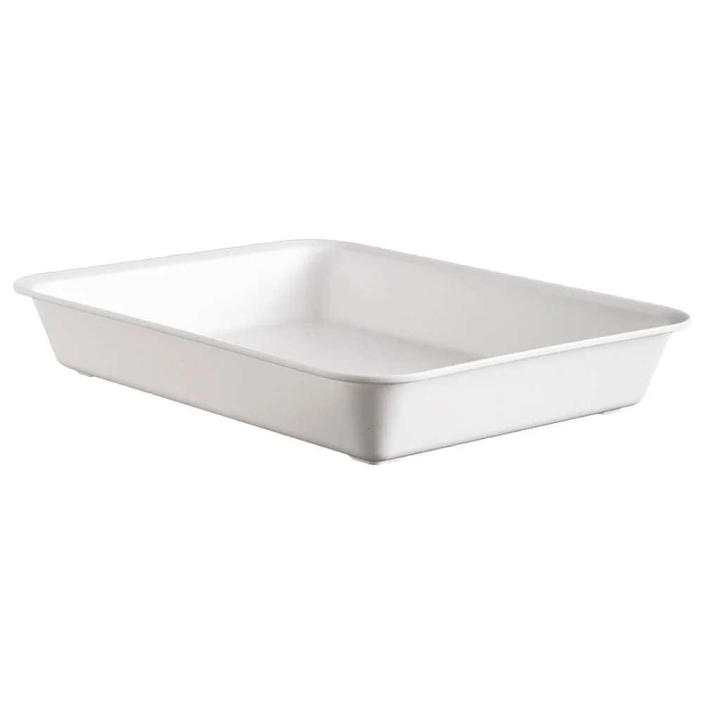 

Tray Platterplate Serving White Trays Kitchen Breakfast Snack Storage Coffee Table Plates Cup Tea Reusable Fruit Dessert Holders