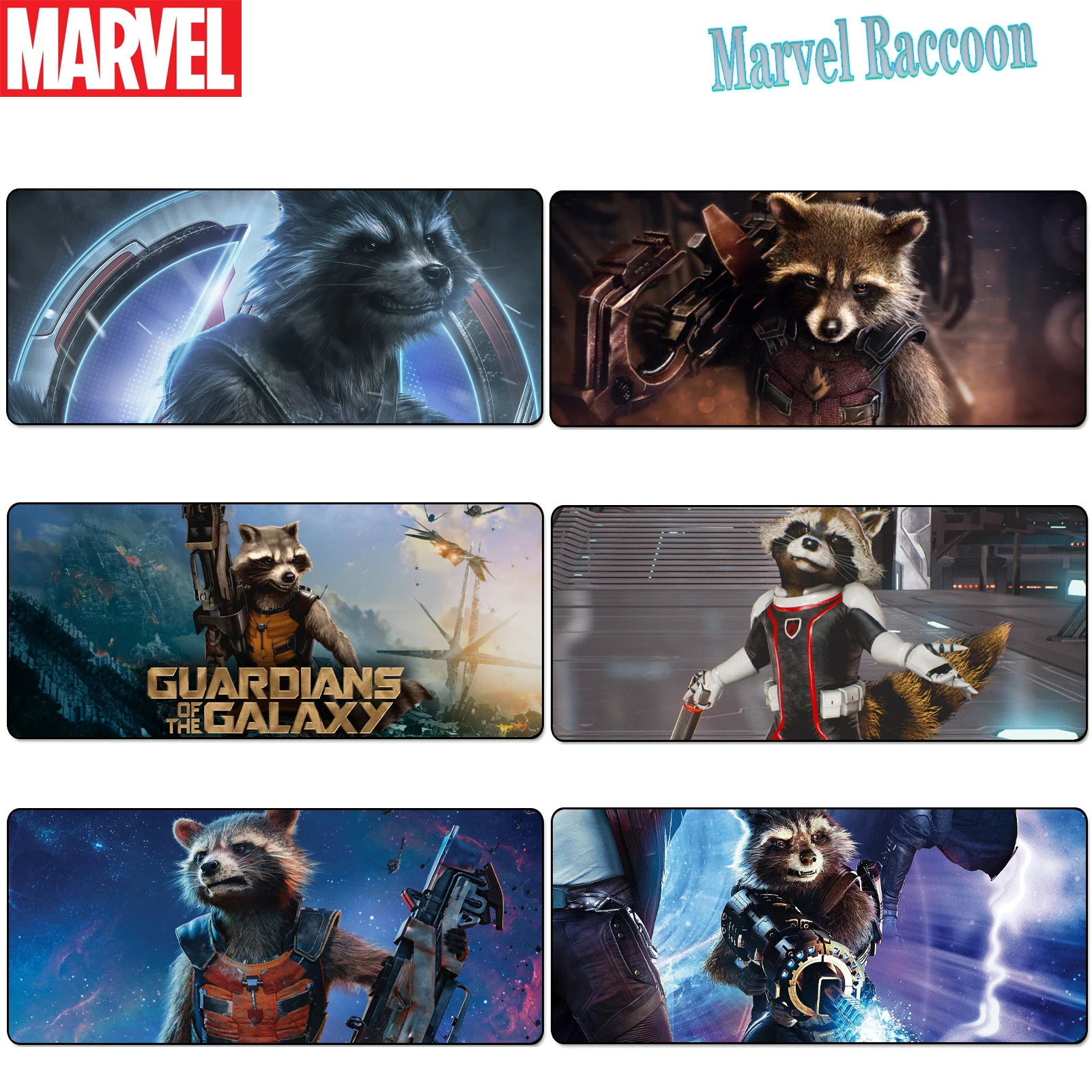 

Marvel Raccoon Three Generation Anti-Slip Durable Rubber Large Gaming Mouse Pad Computer Gamer Keyboard Mouse Mat for PC Desk