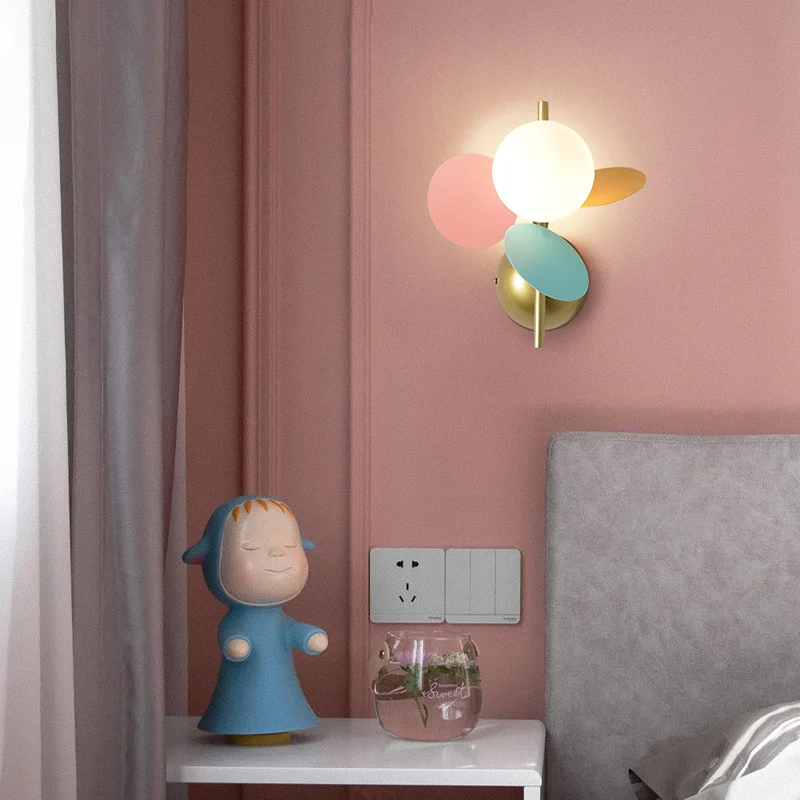 Nordic Modern Macaron Led Wall Lamps for Bedroom Living Girl Children's Room Home Decor Creative Colorful Bedside Light Fixtures images - 6
