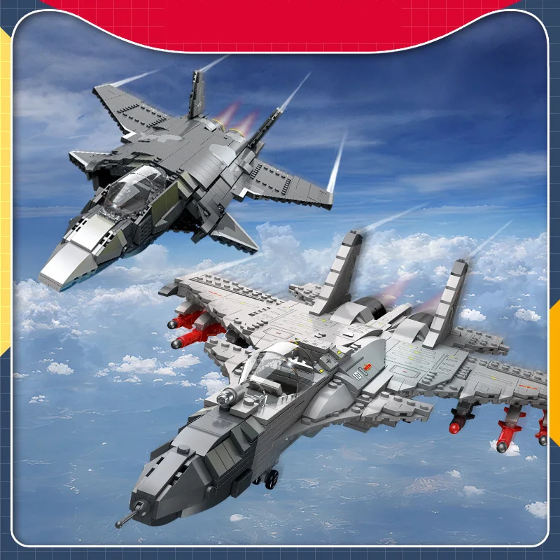 Фото China Military Modern Airplane Batisbricks Building Block Ww2 J-15/20 Fighter Construction Model Brick Toys Collection For Boys №1