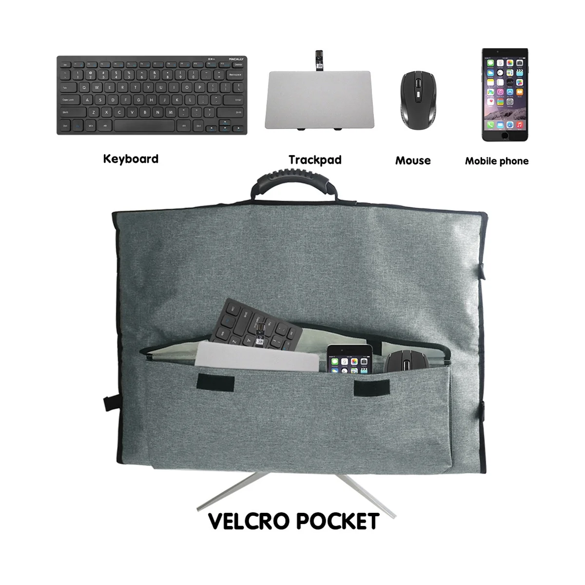 

27 Inch Computer Display Storage All-In-One Tote Bag Dust Cover Carrying Case, Compatible with 27 Inch Desktop Computer
