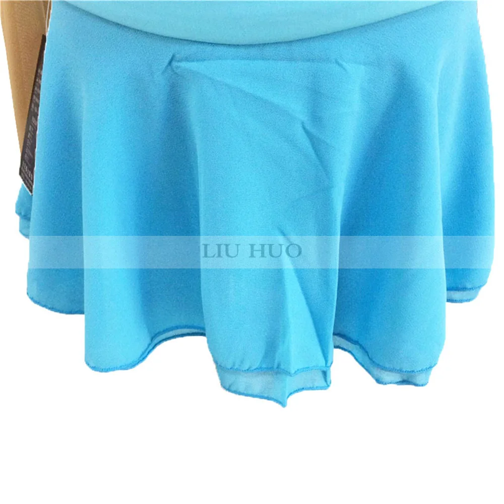 LIUHUO Women Girl Adult Performance Gymnastics Competition Leotard Ice Figure Skating Dress Tights Kid Blue Teen Dance Roller |