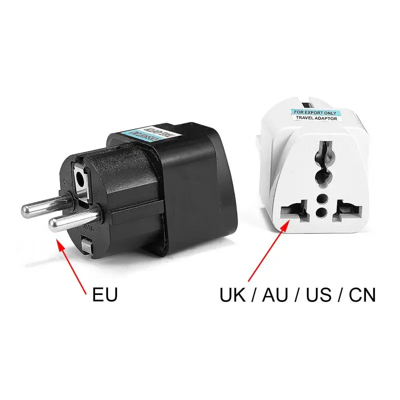 1pcs 4.8mm EU Electrical Socket Plug US UK AU To EU KR Travel Adapter Universal EU Adapter International Converter Power Socket