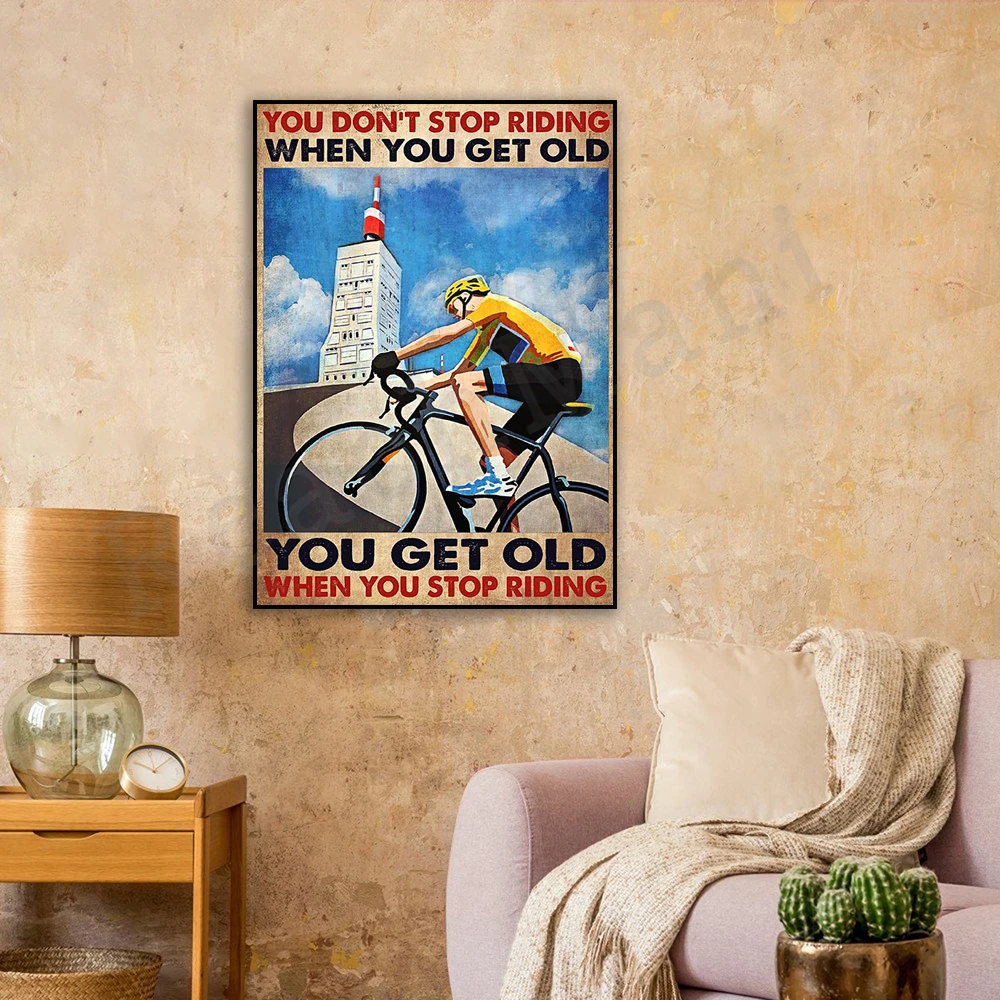

You won't stop horseback riding decorating posters when you get an old bike wall art gift for the cycling enthusiast