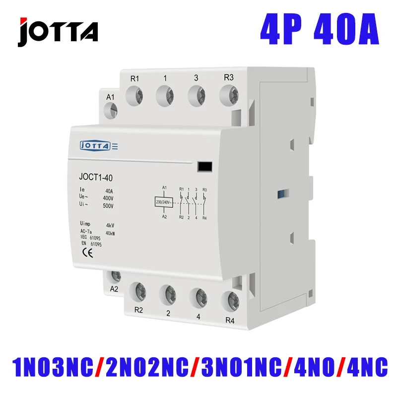 Trilho Din Contator ac Caseiro 4p 40a 220v 230v 50 60hz 1no 3nc 2no 2nc 3no 1nc 4no 4nc