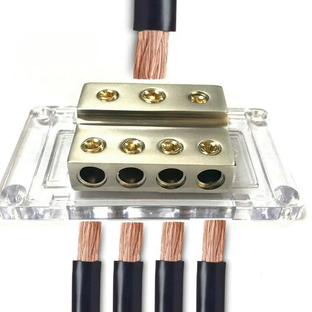 

1Pc Battery Distribution Block For Ground 1 Into 4 Out Ground Box Auto Part Ground Battery Distribution Block Car Power Amp N0E3
