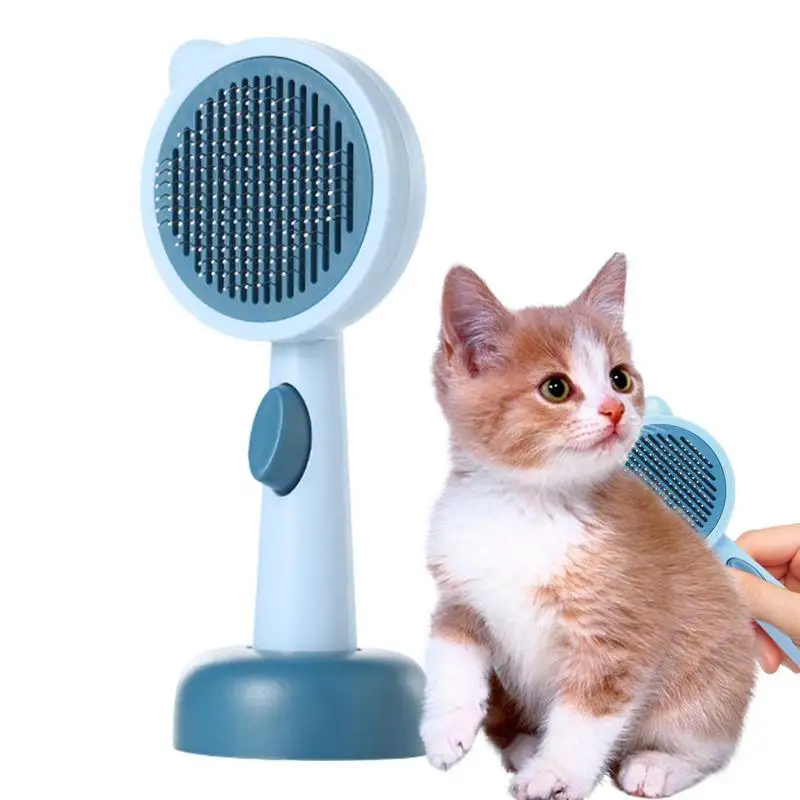 

Расческа для шерсти домашних животных, щетка из нержавеющей стали для груминга и ухода за кошками, длинные щетки для собак, аксессуары для у...