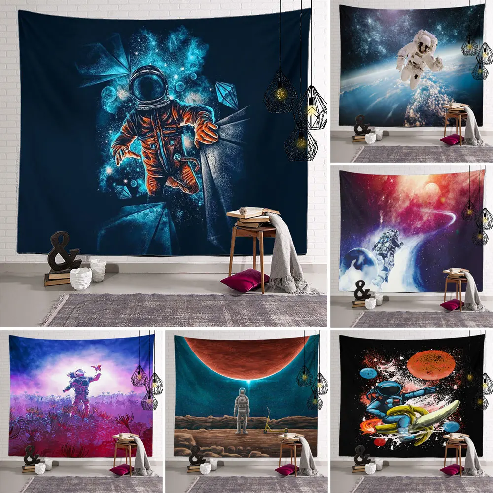 

Astronaut Tapestry Space Hippies Wall Carpet Psychedelic Tapestry Tapestrys Wall Fabric Large Bedroom Room Decorations